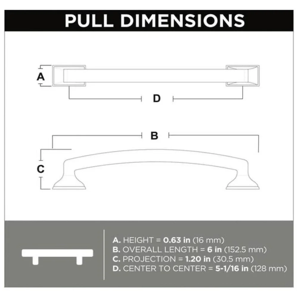 Liberty P34928-SN-C Classic Edge 128mm Cabinet Pull Satin Nickel Set of 12